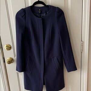 H&M Dark Blue Women's Coat Size 4 Spring Transition Piece